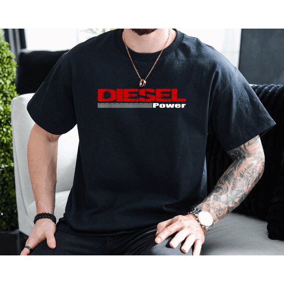 Diesel Power Truck Mechanic Engine Fuel Gas Worker Unisex T-Shirt, up to size 3XL.