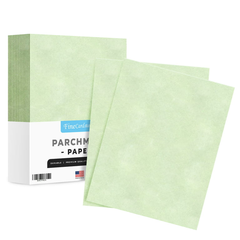 Spring Green Parchment Paper – Great for Certificates, Menus and Wedding  Invitations, 24lb Bond, 60lb Text (90gsm), 8.5 x 11”