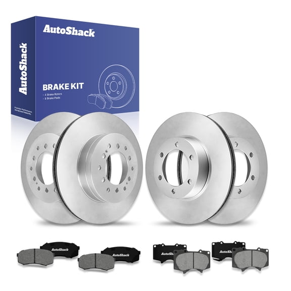 AutoShack Front & Rear Brake Rotors & Premium Pads for Toyota & Lexus, 4Runner 2003-2009 GX470 2003-2009, 4WD RWD V6 4.0L V8 4.7L