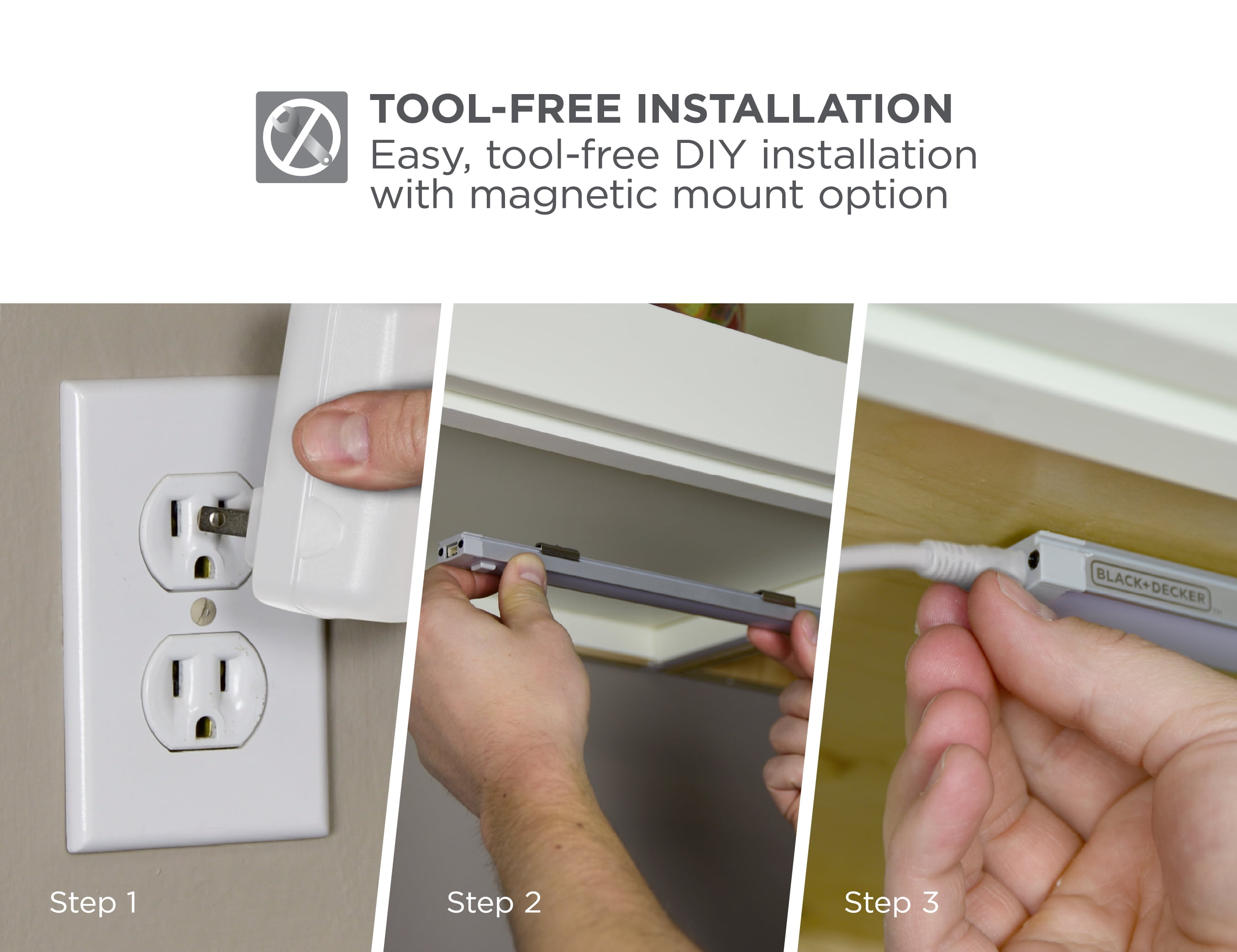 BLACK+DECKER LED 12-inch Under-Cabinet Lights Kit, 1 Bar, Natural Daylight