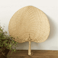 thumbnail image 3 of 4X Mosquito Repellent Fan Summer Manual Straw Hand Fans Palm Leaf, 3 of 5