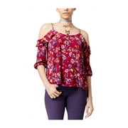 Hippie Rose Womens Cold Shoulder Knit Blouse brylilliesflr XS