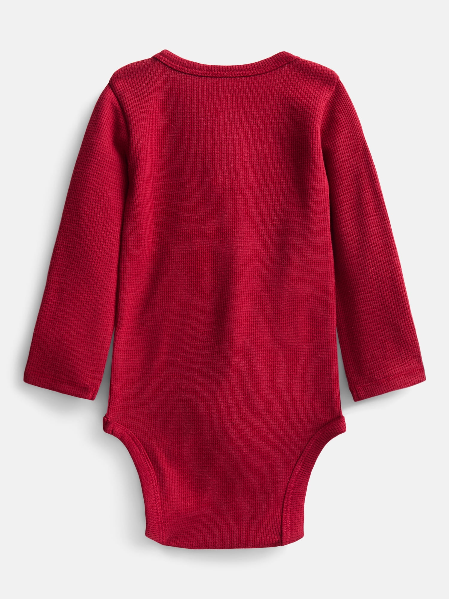 Wonder Nation Baby Boys' Thermal Henley Bodysuit with Long Sleeves, Sizes 0M-24M
