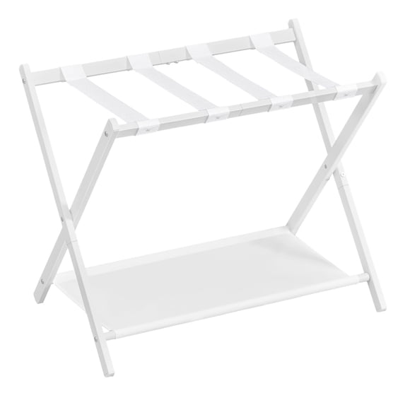 Soporte para Equipaje SONGMICS Plegable con Marco de Acero y Estante Blanco