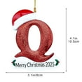 thumbnail image 2 of Taicans Personalized Initial Xmas Tree Ornament A-Z,2025 Christmas Letter Ornament,Red Glitter Santa Hat,4.1in Hanging Decoration for Christmas Tree, 2 of 5