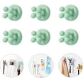 thumbnail image 1 of ShenMo Adhesive Silicone Toothbrush Holder - 6Pcs Multi-Function Waterproof Wall Mounted Single Hook for Hanging Tooth Brushing, Utility Plug Holder for Bathroom Kitchen Living Room Office, Green, 1 of 7