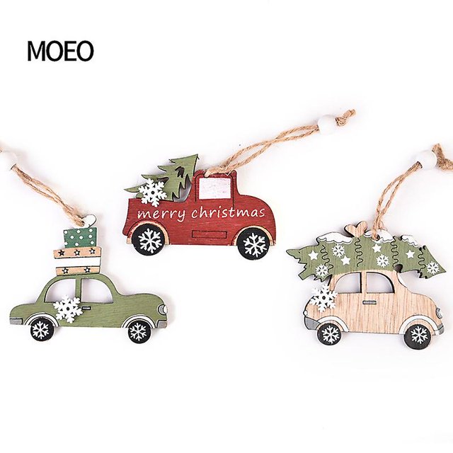 Paquete de 6 colgantes huecos de madera para Navidad, adornos para árboles de Navidad, decoración para fiestas colgantes WD.WDQZL Hogar