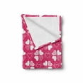 thumbnail image 2 of Romantic Soft Flannel Fleece Blanket, Continuous Hand Drawn Hearts as Clover Leaves Monochrome Valentine's Day, Cozy Plush for Indoor and Outdoor Use, 50" x 60", Hot Pink and White, by Ambesonne, 2 of 6