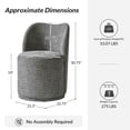 thumbnail image 7 of Swivel Upholstered Dining Chairs Set of 2 Kitchen Boucle Barrel Chairs Dining Room Living Room Grey, 7 of 7