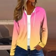 thumbnail image 2 of Women's Casual Loose Fit Long Sleeve Zipper Hoodie Cardigan Pullover Solid Color Plain Soft Fleece Lined Loungewear Streetwear Travel Outfit Fashion Essential Gift for Women, 2 of 8