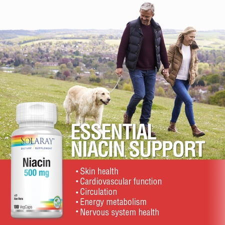 ソラレー ナイアシン サプリメント 500mg 100粒 Solaray Niacin ビタミンB3 ベジカプセル VegCap