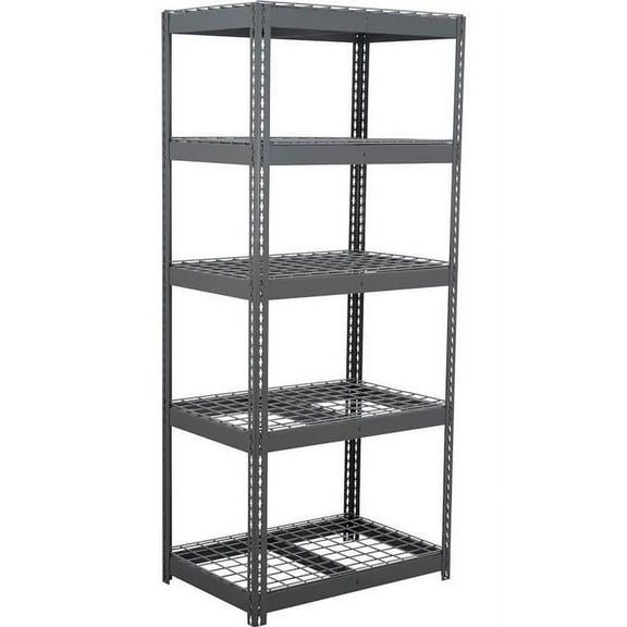 Global Industrial BD36487R5 5 Shelf Extra Heavy Duty Boltless Shelving Starter, Wire Deck - Gray - 48 x 36 x 72 in.