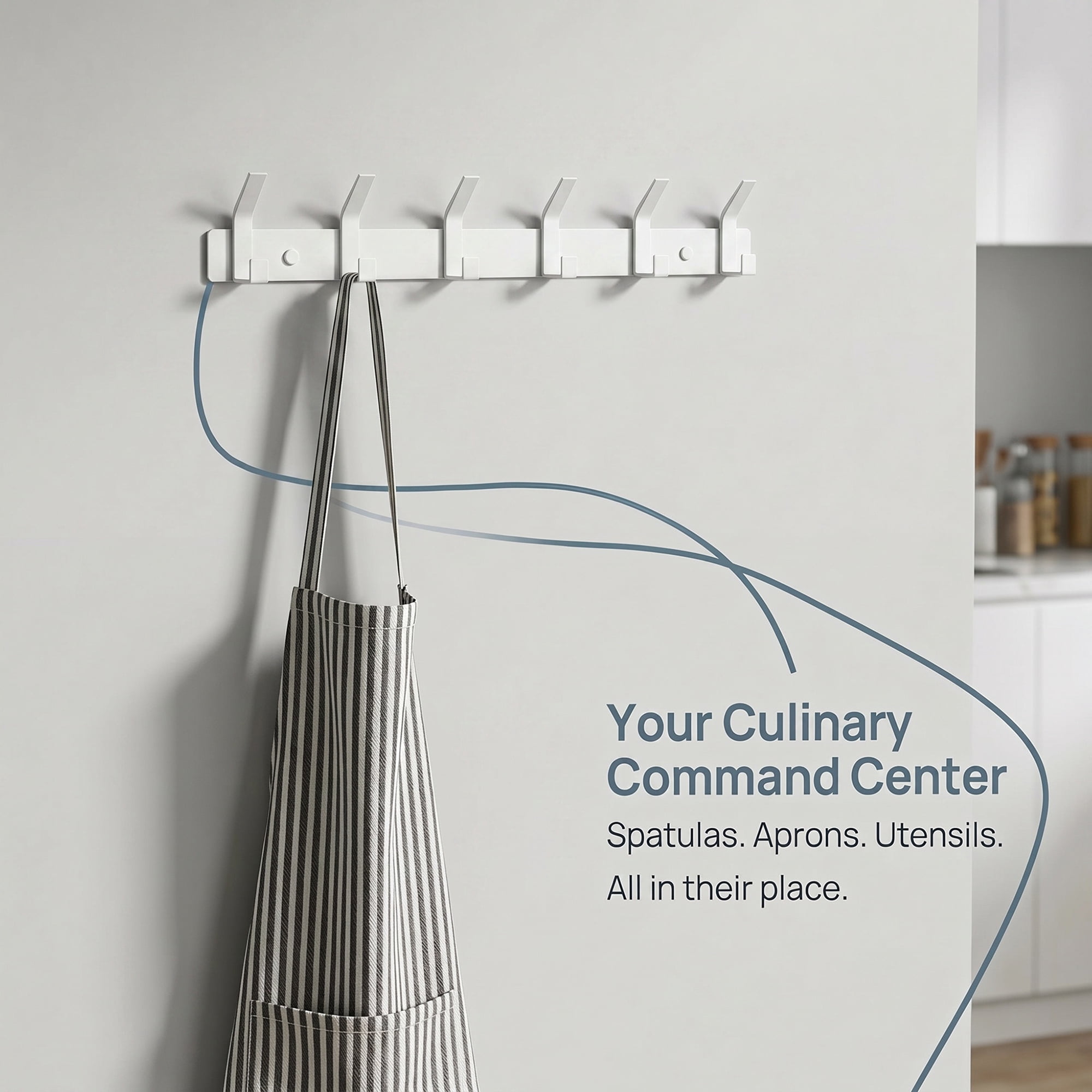 Unique Bargains Coat Rack Wall Mount Metal Hook for Bathroom and Bedroom White 6 Hooks