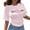 Pink, variant on Womens Tops Casual Half Sleeve Cinched Waist Y2K Crewneck T Shirt Blouses,Pink,M