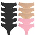 thumbnail image 1 of TrowBridge-Conjunto de bragas de 10 piezas para mujer, tangas de borde ondulado, ropa interior Sexy de satén de seda sin costuras, lencería suave y acogedora, 1 of 4