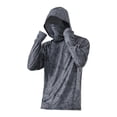 thumbnail image 4 of Sudadera con capucha y protección solar para hombre, ligera y fina, con protección contra erupciones y orificios para los pulgares. Gris oscuro, 4 of 9