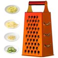 thumbnail image 1 of Large Stainless Steel 4 Sides Grater Slicer with Handle, Multifunctional Cutter Planing for Ginger, Garlic, Cucumbers, Carrots, Cheese, Potato, Ergonomic Design Kitchen Gadgets Accessories Orange, 1 of 7