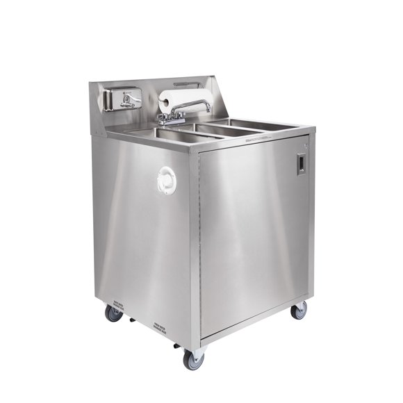 Stainless Steel Triple Basin Portable Sink Hand Wash Station Sink with Hot Water