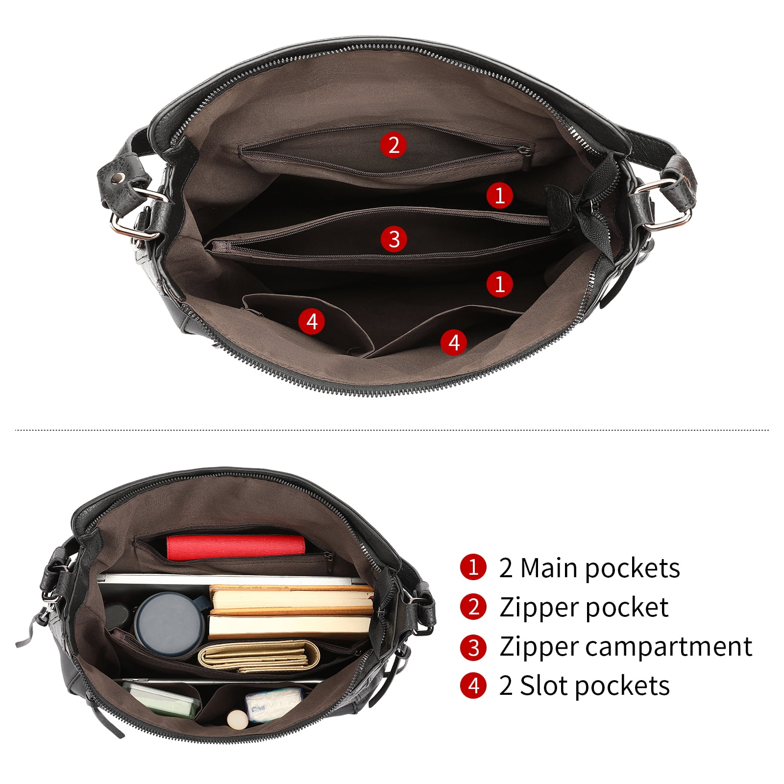 SENDEFN Women Tote Bag Handbags Leather Fashion Hobo Shoulder Bags with Adjustable Shoulder Strap