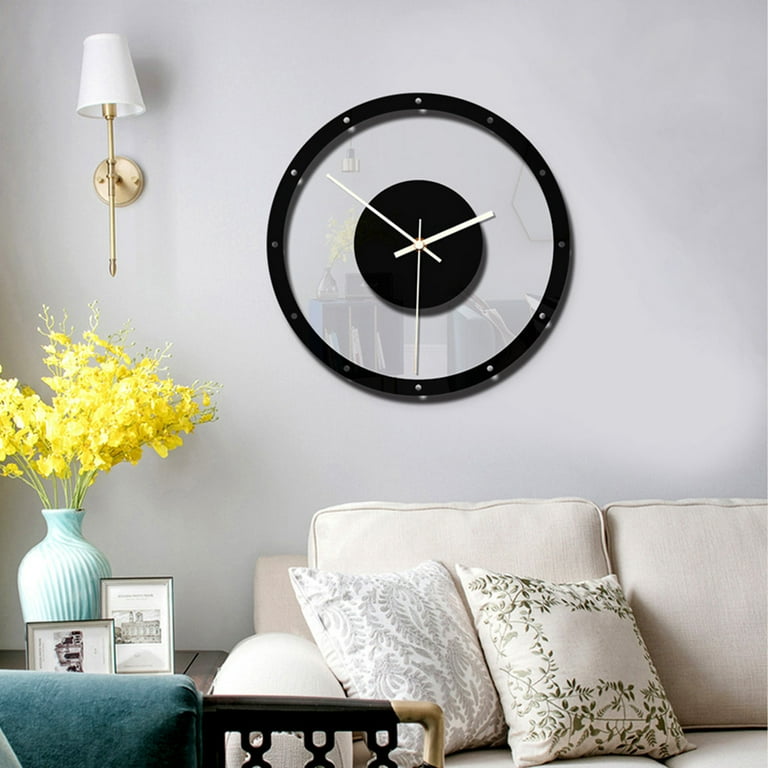 Anchor and Ships Wheel Nautical Themed Wall Clock, Silent Non Ticking Sweep  Movement 