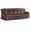 Brown with console, variant on 96.8" Power Loveseat Recliner Sofa with Console,Zero Wall Hugger Reclining Sofa with Massage and Heat,4 Seater Recliner Couch with AC Outlet,USB Ports,LED Light for Living Room Home Theater