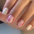 thumbnail image 2 of 30 Pcs Flowers Stick on Nail Solid Color Artificial Nail Short Square False Nail Glossy Press On Nail for Woman Girls, 2 of 4