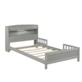 thumbnail image 5 of Miniyam Twin Bed with Bookcase Headboard, LED Motion Sensor Light for Kids and Teens, Gray, 5 of 7