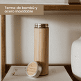 thumbnail image 1 of Termo de Bambú y Acero Inoxidable Ecostyle México Capacidad 500ML Ecológico y Reutilizable, 1 of 4
