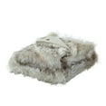 thumbnail image 3 of Lecuyer Faux Wolf Fur Throw - Reverse Micromink, Extra Soft 50" x 60", Dark Grey, 3 of 10