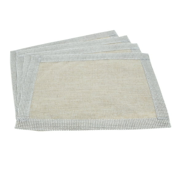 Fennco Styles Elegant Lily Collection Studded Design Table Placemat (14"x20 Placemat-Set of 4)
