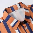 thumbnail image 7 of Hinvhai Men's Casual Striped Shirts Button Down Short Sleeve Blouse Summer Hawaiian Shirt Orange XL(XL), 7 of 7