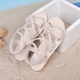 thumbnail image 4 of TOWED22 Girls Sandals Open Toe Summer Flats Dress Sandals Shoes Toddler/Little Kid/Big Kid White,8, 4 of 6