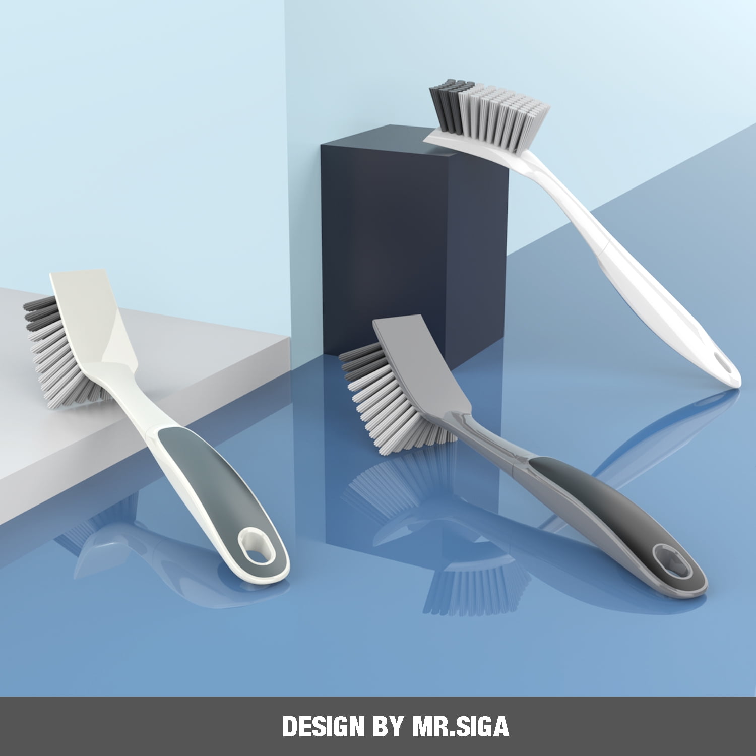 Made By Design refillable Handle Dish Wand brush, gray, 12 x 2.6