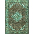 thumbnail image 1 of Ahgly Company Machine Washable Indoor Rectangle Persian Turquoise Blue Traditional Area Rugs, 5' x 8', 1 of 4