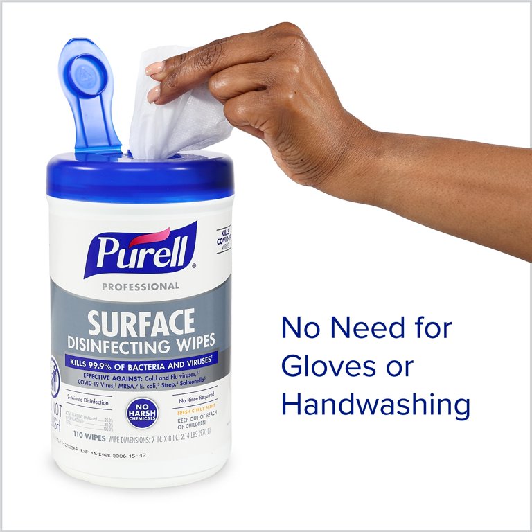 PURELL Surface Disinfecting Wipes - 6 Pack Citrus Scent, Kills 99.9% Of Germs