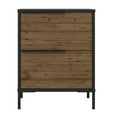 thumbnail image 3 of The Urban Port Wood and Metal Office Accent Storage Cabinet with 2 Drawers, Black and Brown, 3 of 9