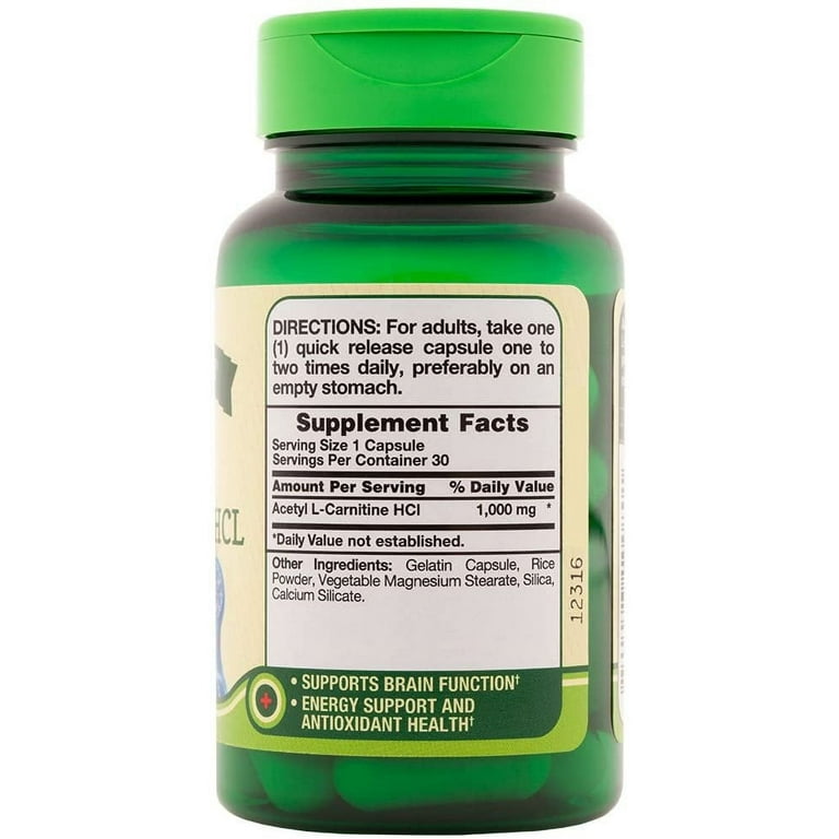 nature's truth l-carnitine L-Carnosin - 1000 mg pro Tagesdosis (2 Kapseln)
