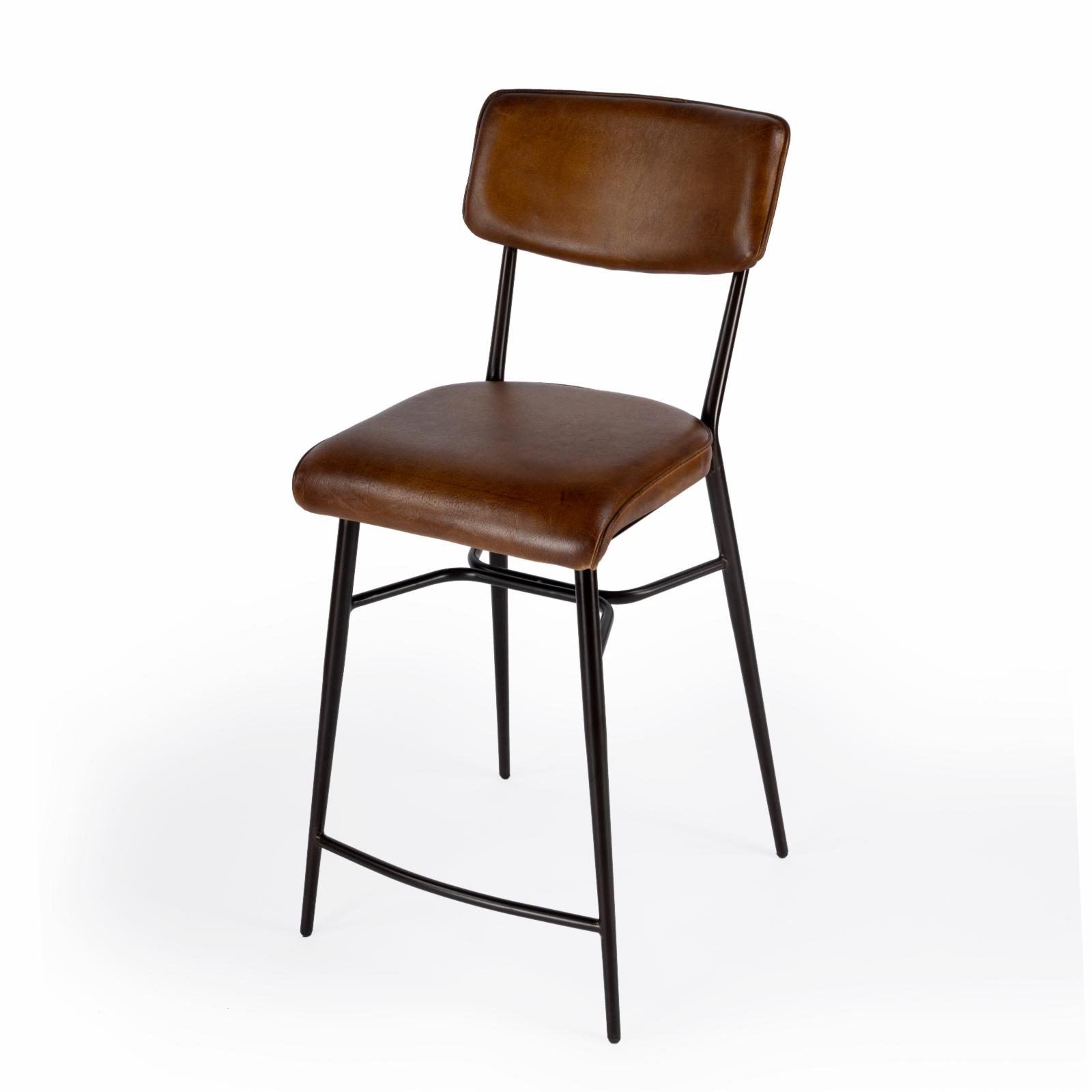 Butler Odessa 26.5 in. Square Leather Counter Stool