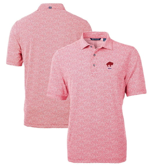 Men's Cutter & Buck Red Buffalo Bills Throwback Logo Virtue Eco-Pique Botanical Recycled Polo