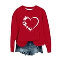 thumbnail image 4 of Girls Valentines Sweatshirt,Girls Big Kids Valentine'S Day Printed Sweatshirt Crewneck Long Sleeve Fall Winter Soft Cozy Casual Daily Wear 1-15 Years Red 3 Years, 4 of 9