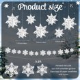 thumbnail image 2 of Paper Snowflakes White Snowflake Ornament Decorations Christmas 3D Hanging Snowflake Garland Winter for Crafts Xmas Party Favors White 24PCS, 2 of 8