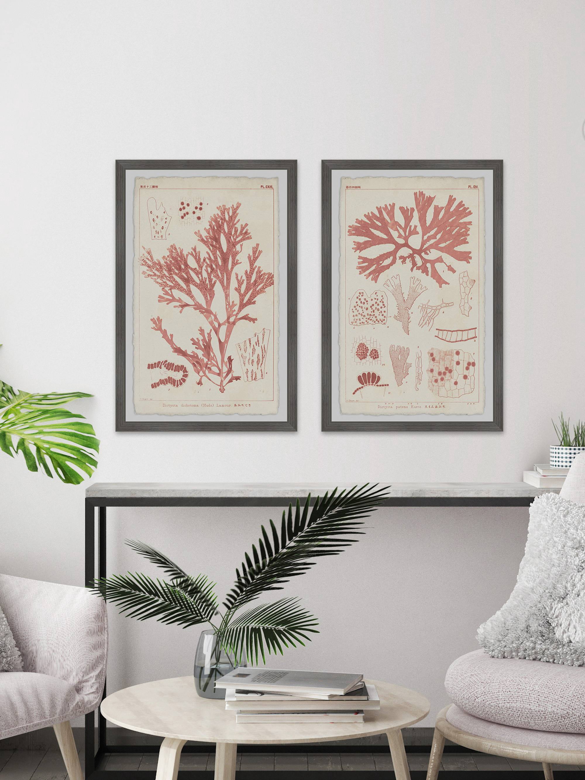 Marmont Hill Antique Coral Seaweed VIII Diptych