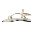 thumbnail image 5 of Ventutto White Riveted Embellished Strappy Sandals-9 for womens, 5 of 5
