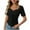Black, variant on Women's Y2k Aesthetic Blouse Trendy Short Sleeve Shirt Cute Ruched Drawstring Slim Fit Pullover Tops Clothes