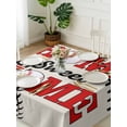 thumbnail image 3 of White Red Baseball Suqare Tablecloth - 60 x 60 Inch, Modern Art Funny Words Waterproof & StainResistant Tablecloth, Washable Oil-proof Table Cover for Dining/Party/Wedding/Camping/Buffet, 3 of 9