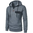 thumbnail image 5 of FRSASU Men Half Zip Hoodie Fleece Lightweight Mens Half Zip Pullover Long Sleeve Hooded Sweatshirt with Pockets Dark Gray, 5 of 6