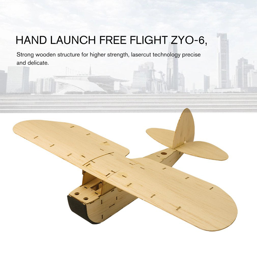 Balsa Wood KIT Hand Launch Free Flight Glider Model Static Plane ZYO-6 Toy model 
