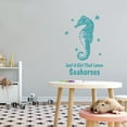 thumbnail image 2 of SEA HORSES - Blue Stars & Sea Horse Animal Vinyl Decoration Sticker Aquatic Creature Design Just A Girl That Loves Sea Horses Lettering Art Home Bedroom Wall Decal 6" x 10", 2 of 5
