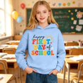 thumbnail image 4 of ZHOGXU Girls Hooded Sweatshirt Floral Letter Print Long Sleeve Back to School Pullover Hoodie For Kids Casual Outdoor Play Wear,Light Blue,11-12 Years, 4 of 7