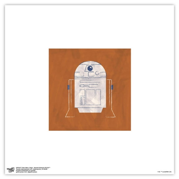 Gallery Pops Star Wars: Saga - Neutral Abstract R2-D2 Wall Art, Unframed Version, 12" x 12"